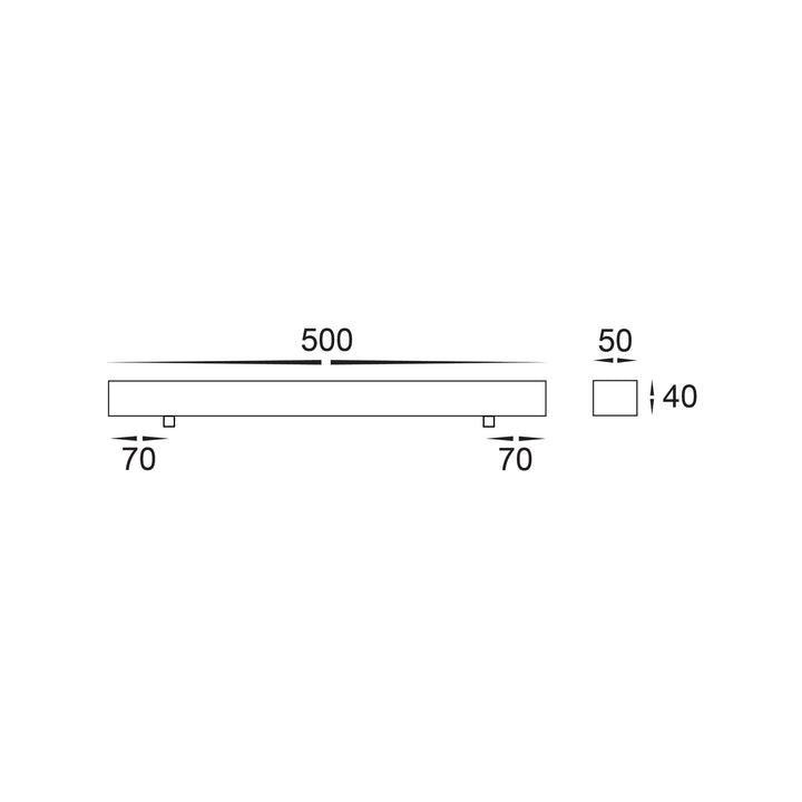 HCP-483008- 500mm Surface Mounted Rectangle Canopy White