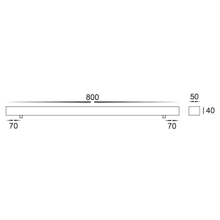 HCP-484009 - 800mm Surface Mounted Rectangle Canopy Satin Chrome