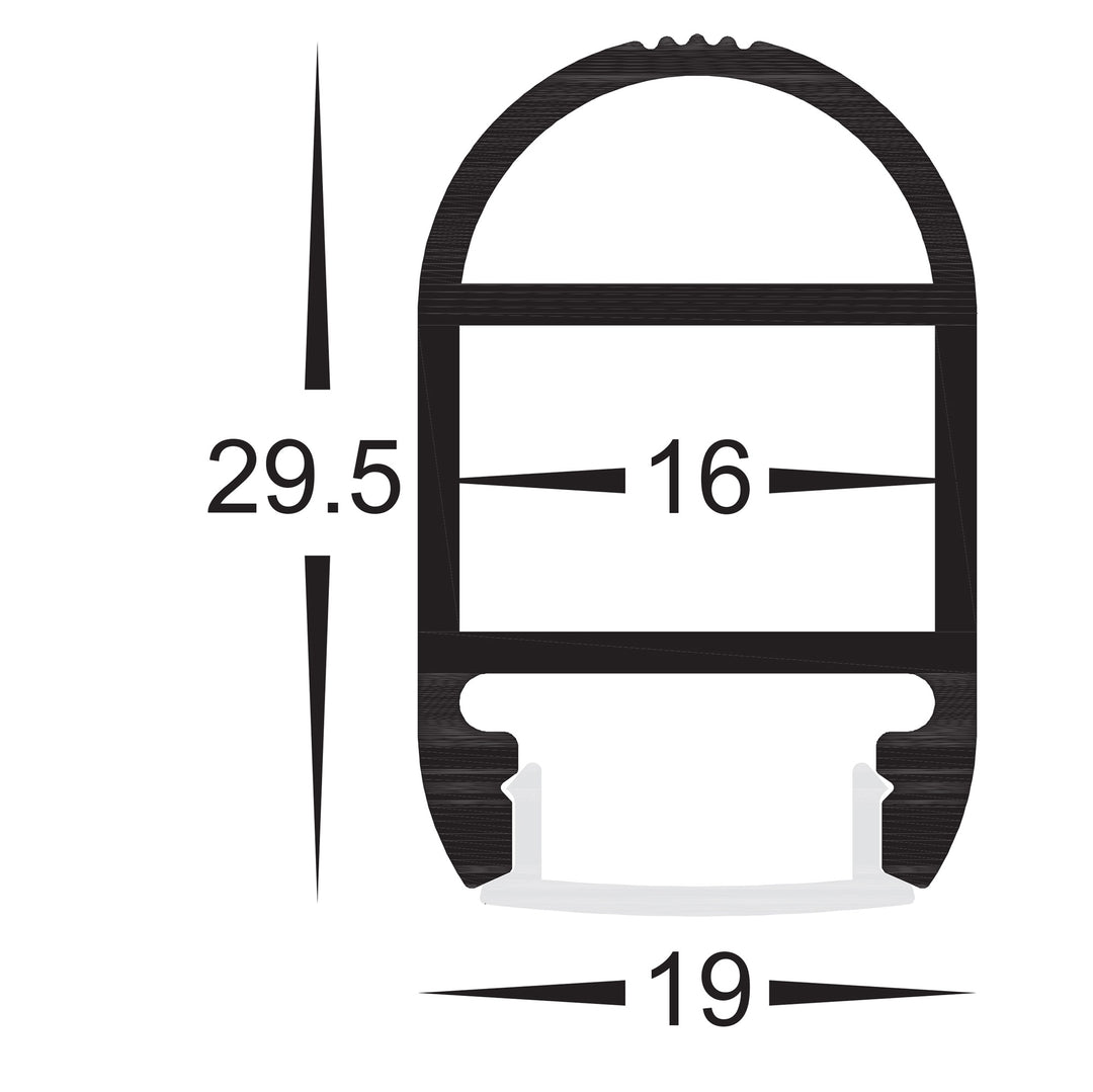 HCP-4911930 - Silver Wardrobe Aluminium Profile