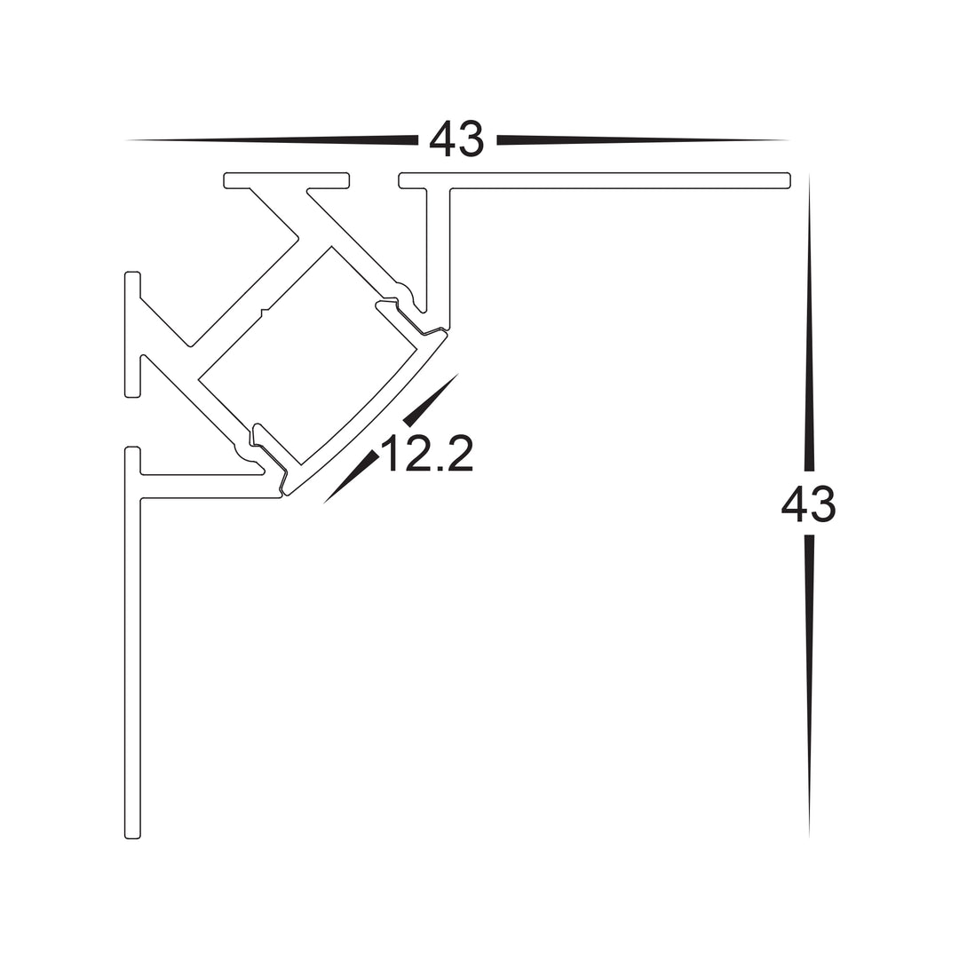 HCP-4914343 - Silver Corner Gyprock Aluminium Profile