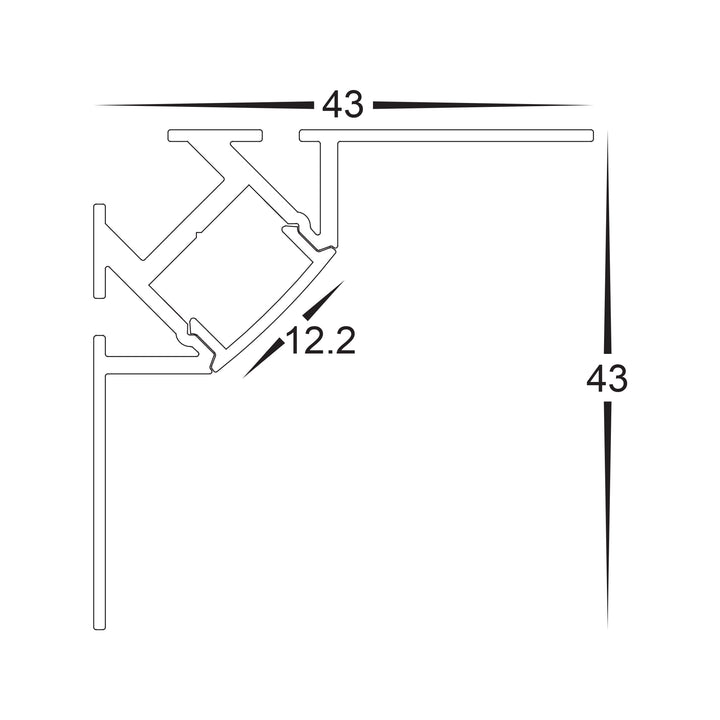 HCP-4914343 - Silver Corner Gyprock Aluminium Profile
