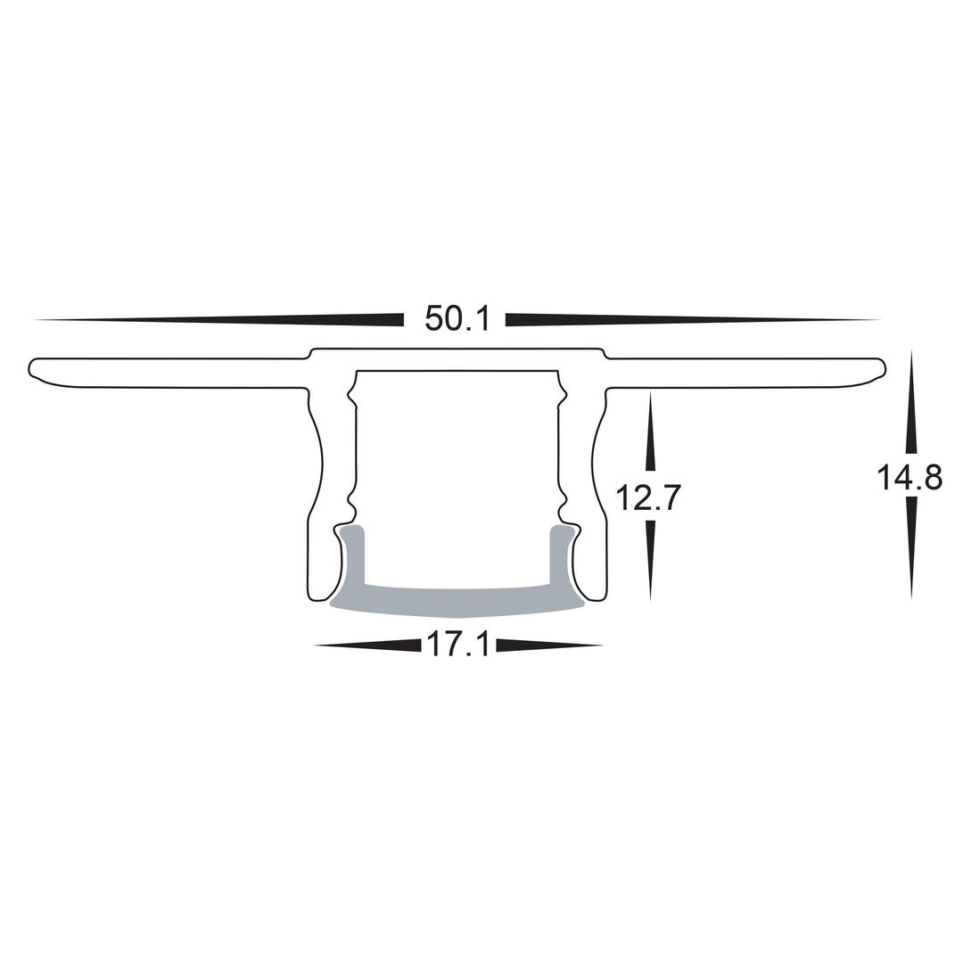 HCP-4915015 - Silver Square Gyprock Aluminium Profile