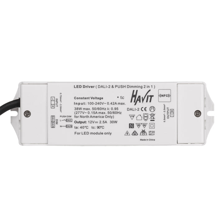 HCP-522231 - 30w 24v DC IP20 Dali 2 + Push Dim Dimmable LED Driver