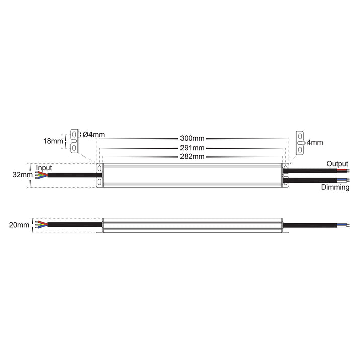 HCP-52232 - 60w 24v DC TRIAC + 0-1/10v Dimmable LED Driver