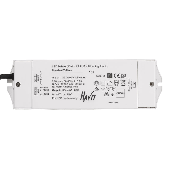 HCP-522331 - 60w 24v DC IP20 Dali 2 + Push Dim Dimmable LED Driver