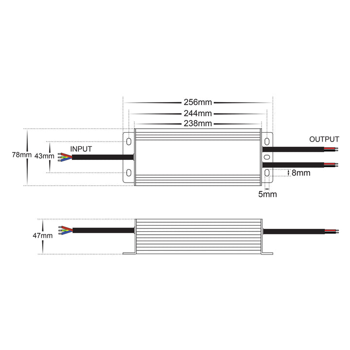 HCP-52261 - 200w 24v DC TRIAC Dimmable LED Driver