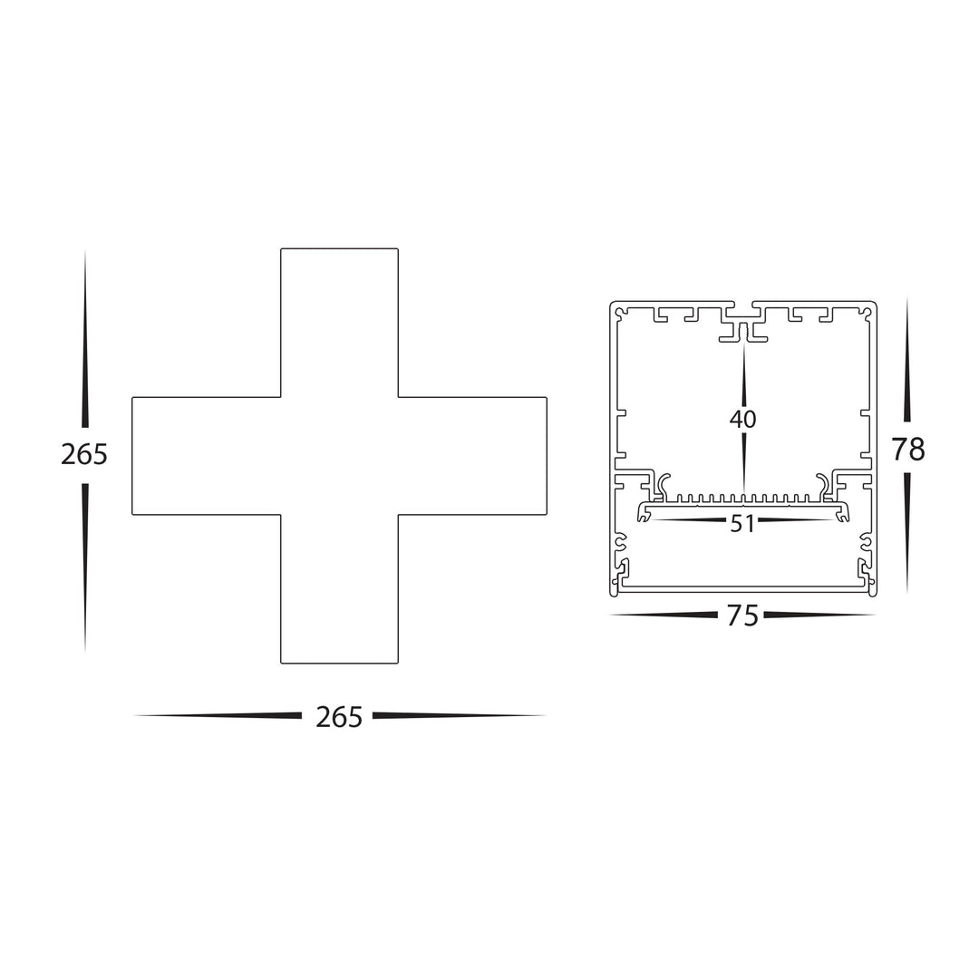 HCP-602002-X / HCP-602004-X - Black 20w X-Shape TRI Colour Proline Connector