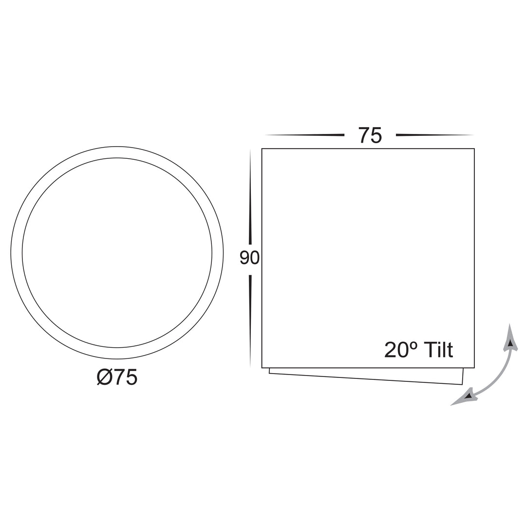 HCP-8020704 - Black 7w Tilt  Dali 2 Dimmable Surface Mounted LED Downlight