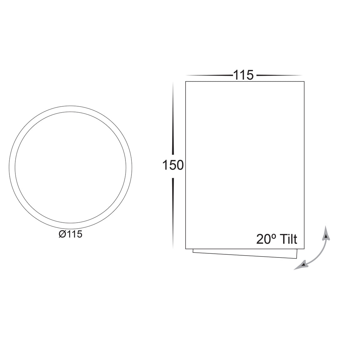 HCP-8021804 - Black 18w Tilt  Dali 2 Dimmable Surface Mounted LED Downlight