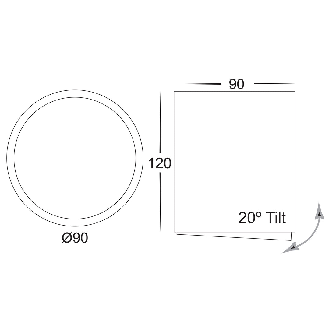 HCP-8031204 - White 12w Tilt  Dali 2 Dimmable Surface Mounted LED Downlight