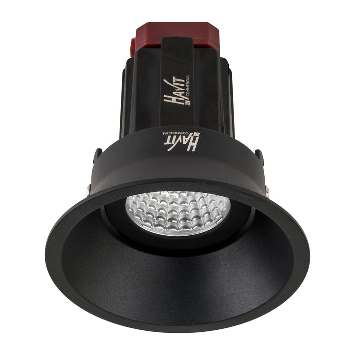 HCP-81220113 / HCP-81240113 - Black Round Deep Tilt 13w Recessed LED Downlight