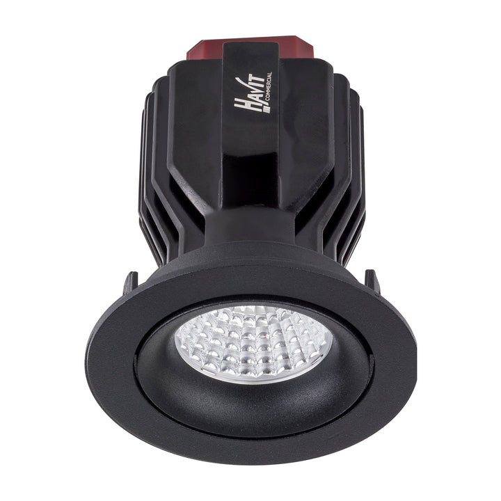 HCP-81220217 / HCP-81240217 - Black Round Tilt 17w Recessed LED Downlight