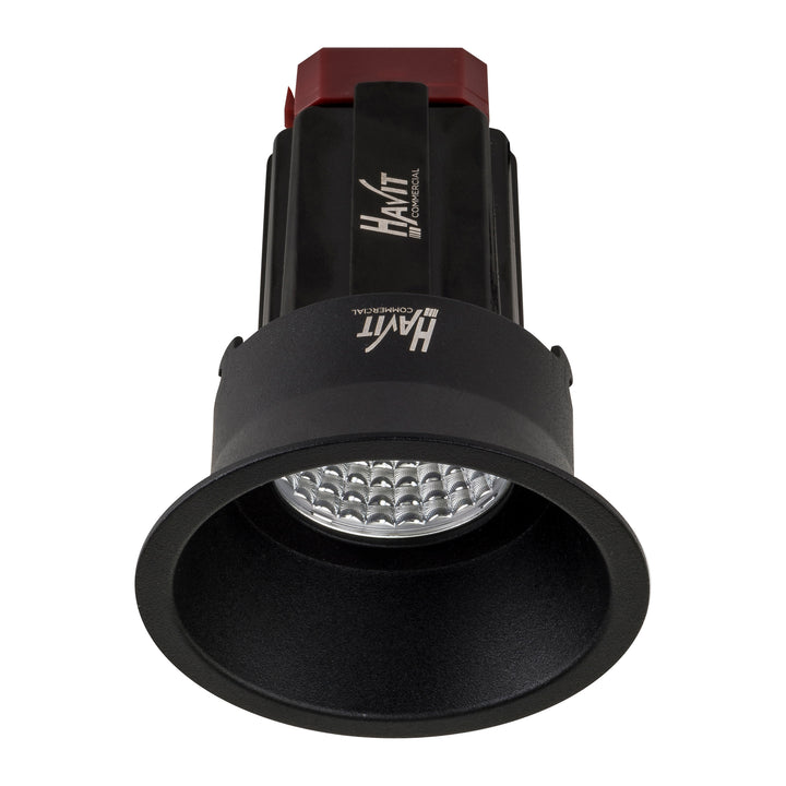 HCP-81220313 / HCP-81240313 - Black Round Deep Fixed 13w Recessed LED Downlight