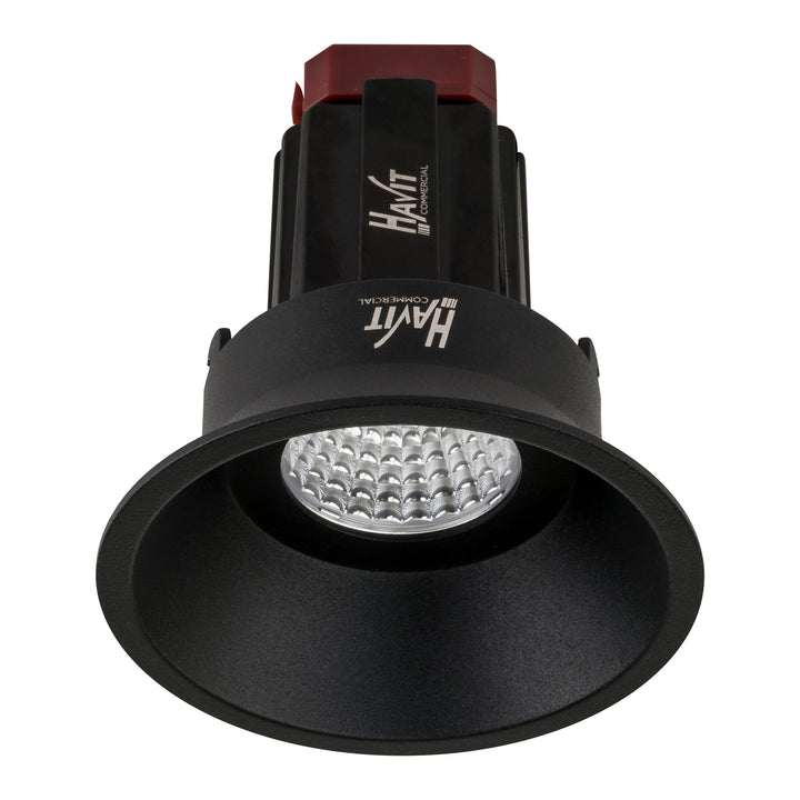 HCP-81220413 / HCP-81240413 - Black Round Deep Fixed 13w Recessed LED Downlight