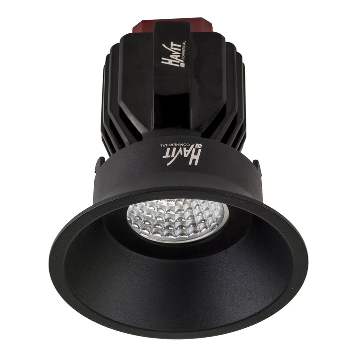 HCP-81220417 / HCP-81240417 - Black Round Deep Fixed 17w Recessed LED Downlight