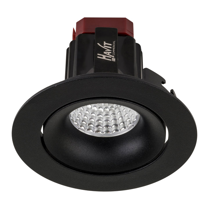HCP-81220506 | HCP-81240506 - Black Round Tilt 6w Recessed LED Downlight