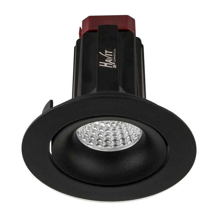 HCP-81220513 / HCP-81240513 - Black Round Tilt 13w Recessed LED Downlight