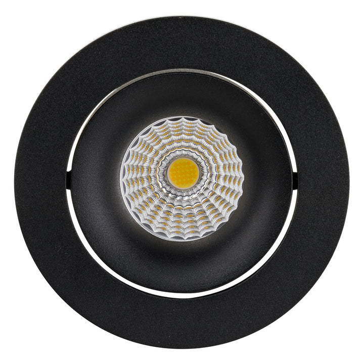 HCP-81220513 / HCP-81240513 - Black Round Tilt 13w Recessed LED Downlight