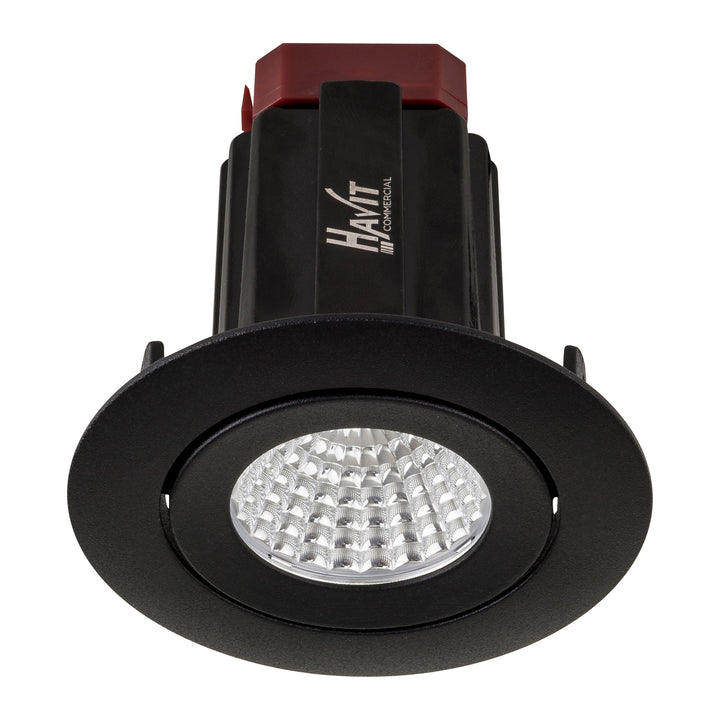 HCP-81220609 / HCP-81240609 - Black Round Tilt 9w Recessed LED Downlight