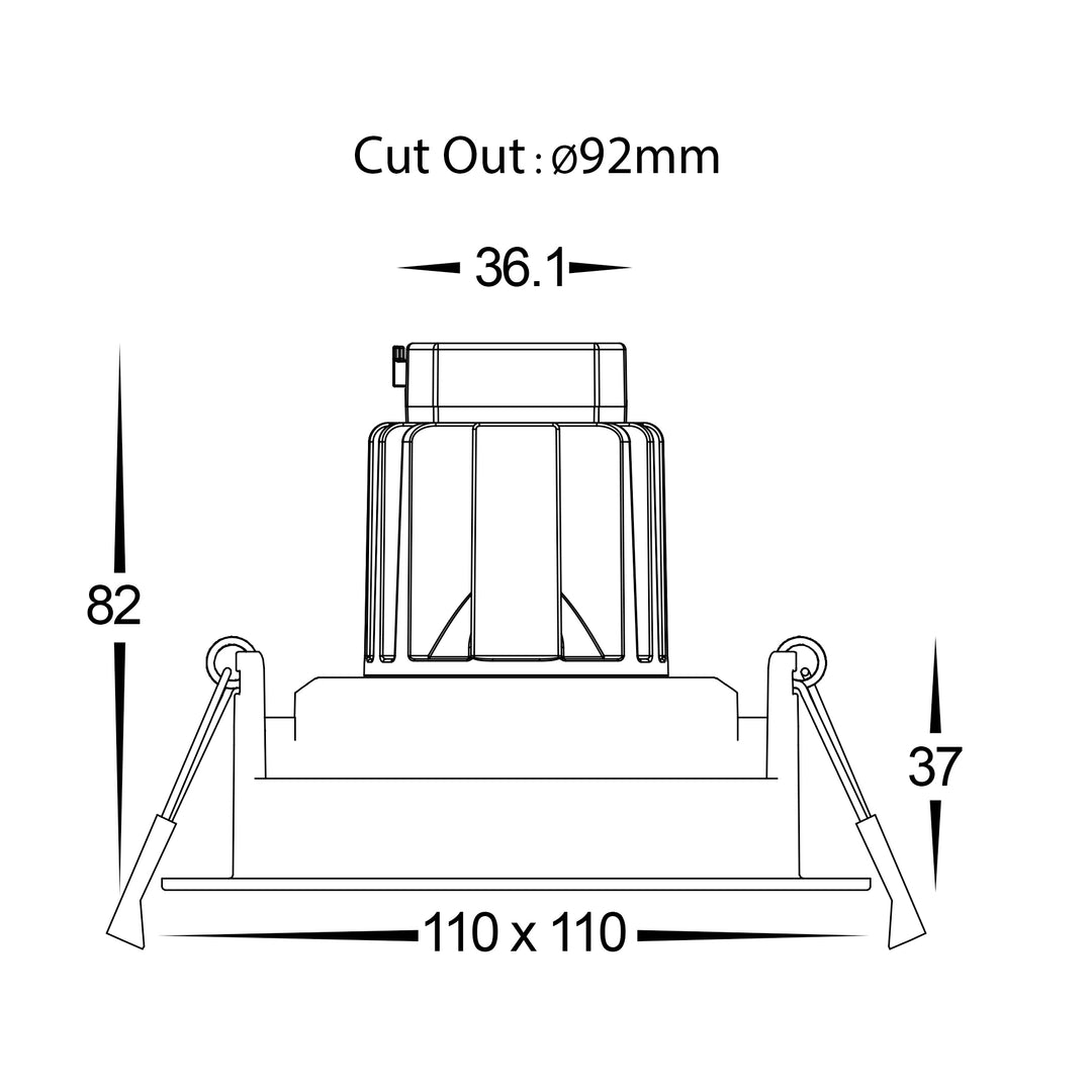 HCP-81320806 | HCP-81340806 - White Square Tilt 6w Recessed LED Downlight