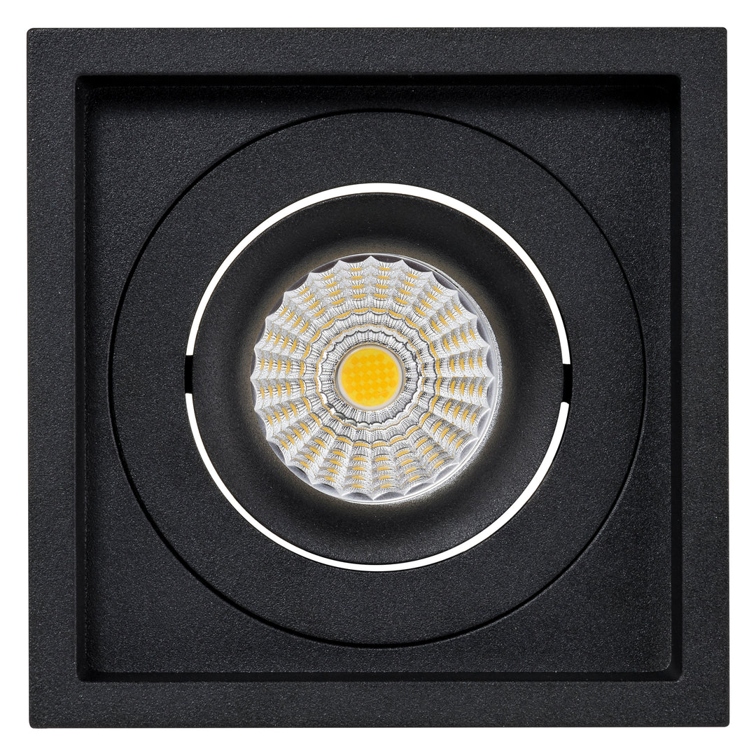 HCP 81221006 Black Square Tilt 6w Recessed LED Downlight Havit Commercial