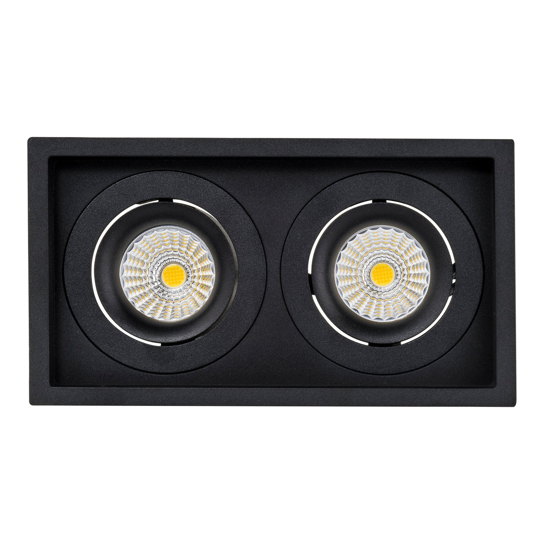 HCP-81221106 | HCP-81241106 - Black Square Recessed Tilt 2 x 6w Recessed LED Downlight