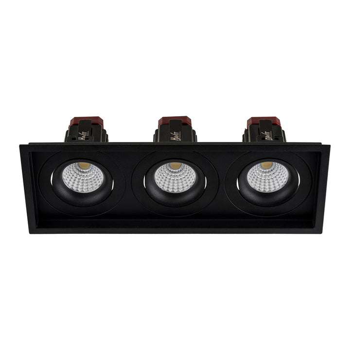 HCP-81221209 / HCP-81241209 - Black Square Tilt 3 x 9w Recessed LED Downlight