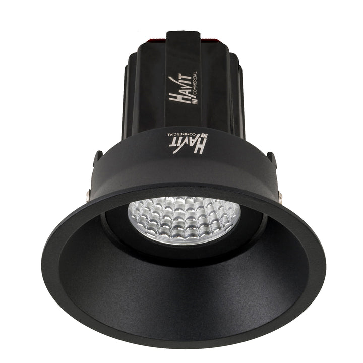 HCP-81250113- Black Round Deep Tilt 13w Dali Tunable Recessed LED Downlight