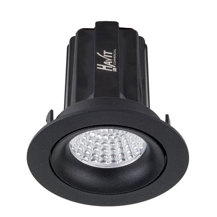 HCP-81250213- Black Round Tilt 13w Dali Tunable Recessed LED Downlight