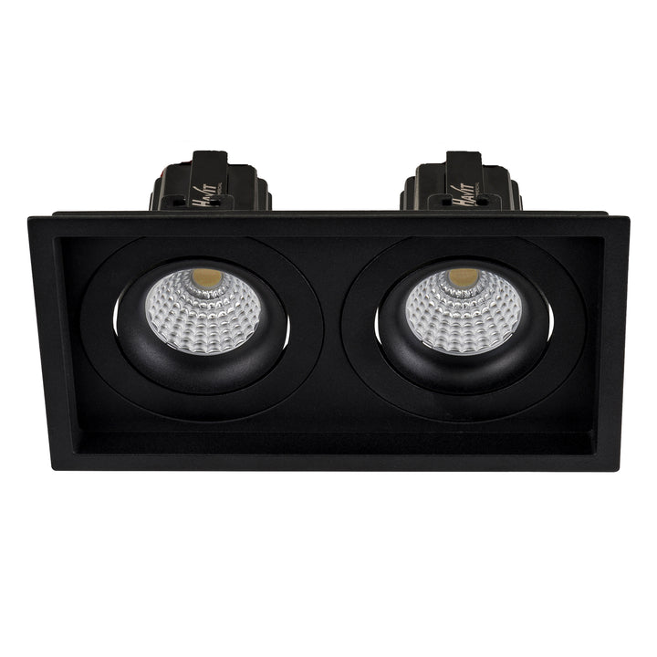 HCP-81251113 - Black Rectangle Tilt 2x13w Dali Tunable Recessed LED Downlight