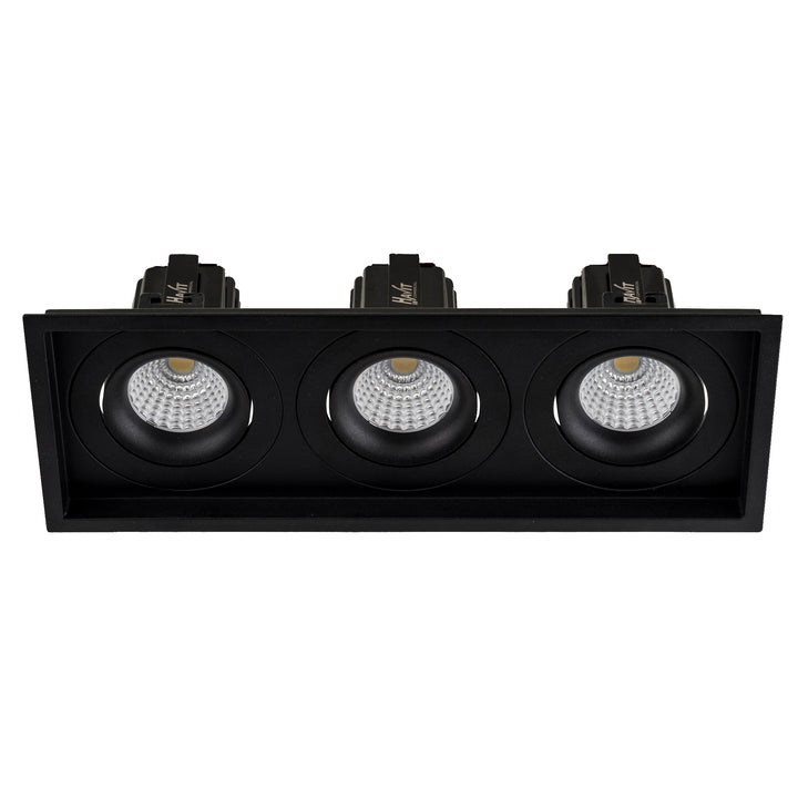 HCP-81251213 - Black Rectangle Tilt 3x13w Dali Tunable Recessed LED Downlight