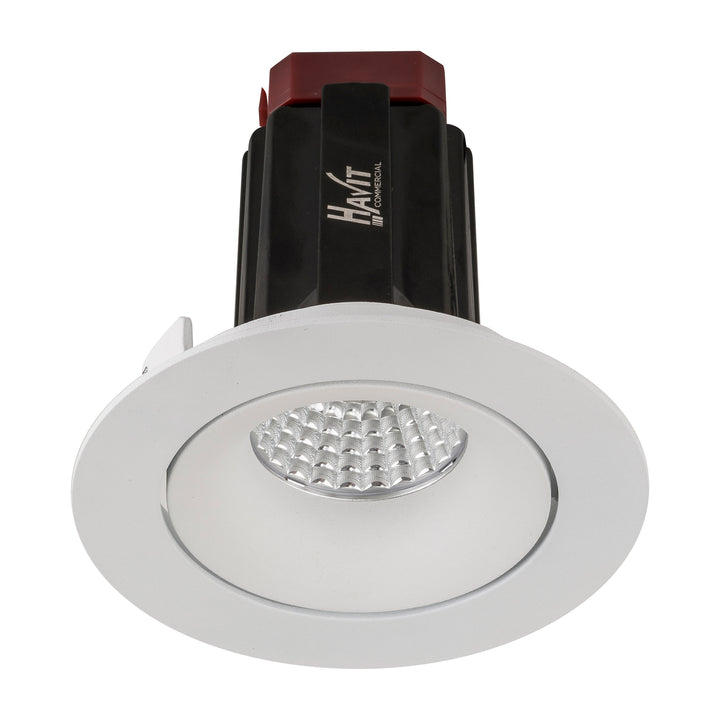 HCP-81320509 / HCP-81340509 - White Round Tilt 9w Recessed LED Downlight