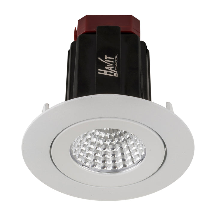 HCP-81320609 / HCP-81340609 - White Round Tilt 9w Recessed LED Downlight