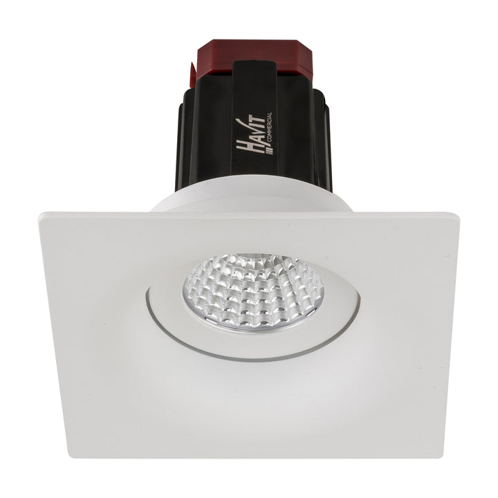 HCP-81320809 / HCP-81340809 - White Square Tilt 9w Recessed LED Downlight