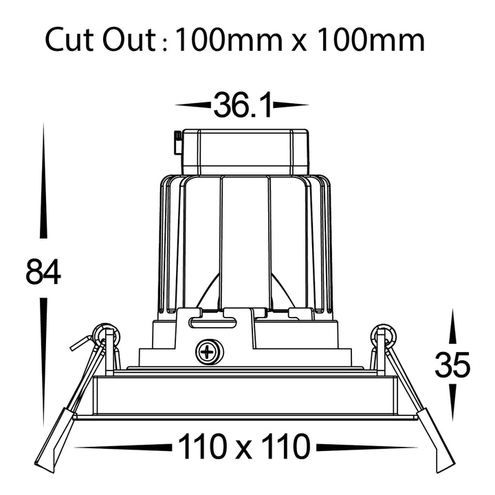 HCP-81321006 | HCP-81341006 - White Square Tilt 6w Recessed LED Downlight