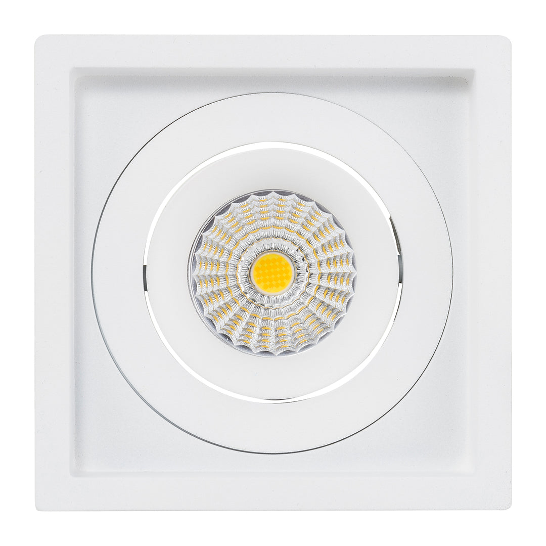 HCP-81321009 / HCP-81341009 - White Square Tilt 9w Recessed LED Downlight