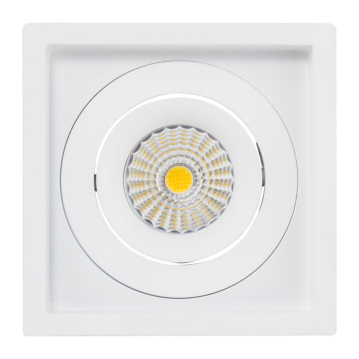 HCP-81321009 / HCP-81341009 - White Square Tilt 9w Recessed LED Downlight