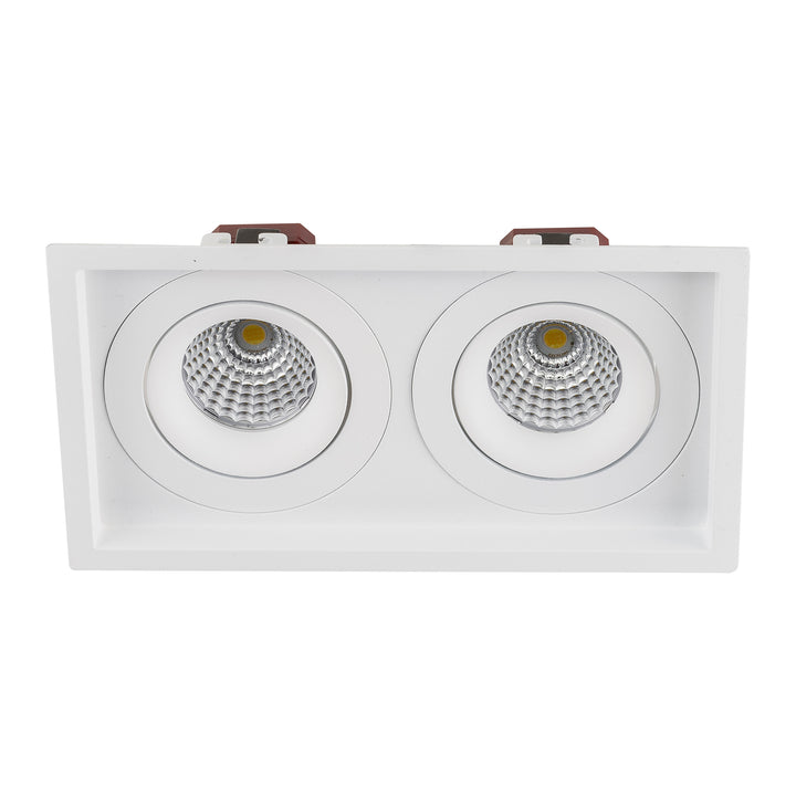 HCP-81321106 | HCP-81341106 - White Square Recessed Tilt 2 x 6w Recessed LED Downlight