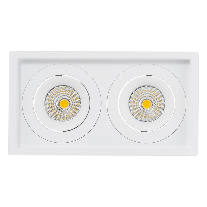 HCP-81321106 | HCP-81341106 - White Square Recessed Tilt 2 x 6w Recessed LED Downlight