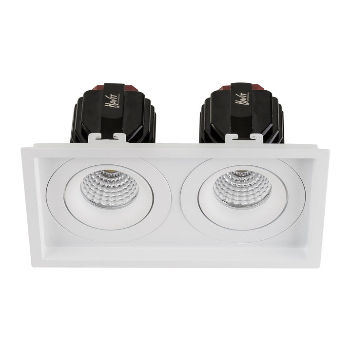 HCP-81321117 / HCP-81341117 - White 2 x Square Tilt 17w Recessed LED Downlight
