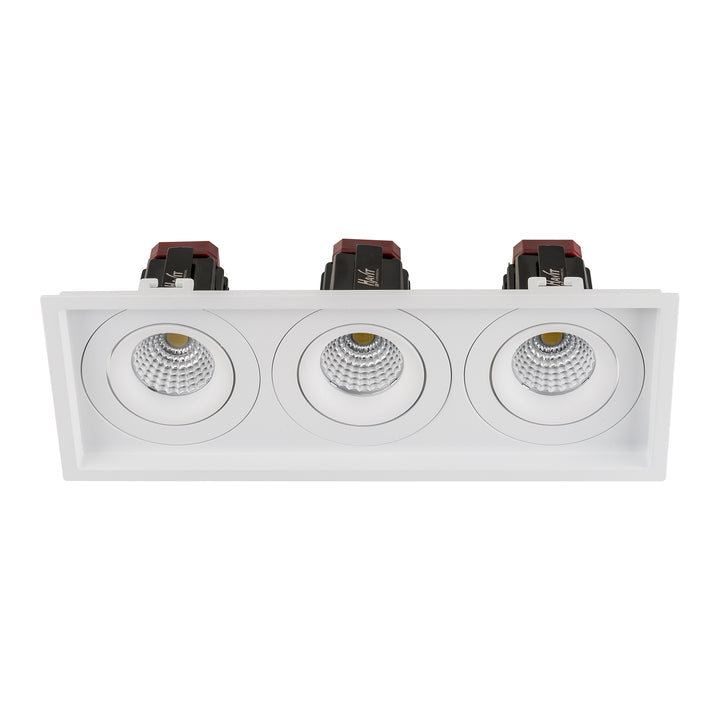 HCP-81321209 / HCP-81341209 - White Square Tilt 3 x 9w Recessed LED Downlight
