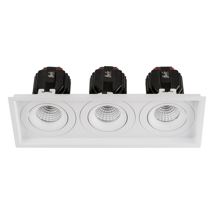 HCP-81321217 / HCP-81341217 - White 3 x Square Tilt 17w Recessed LED Downlight