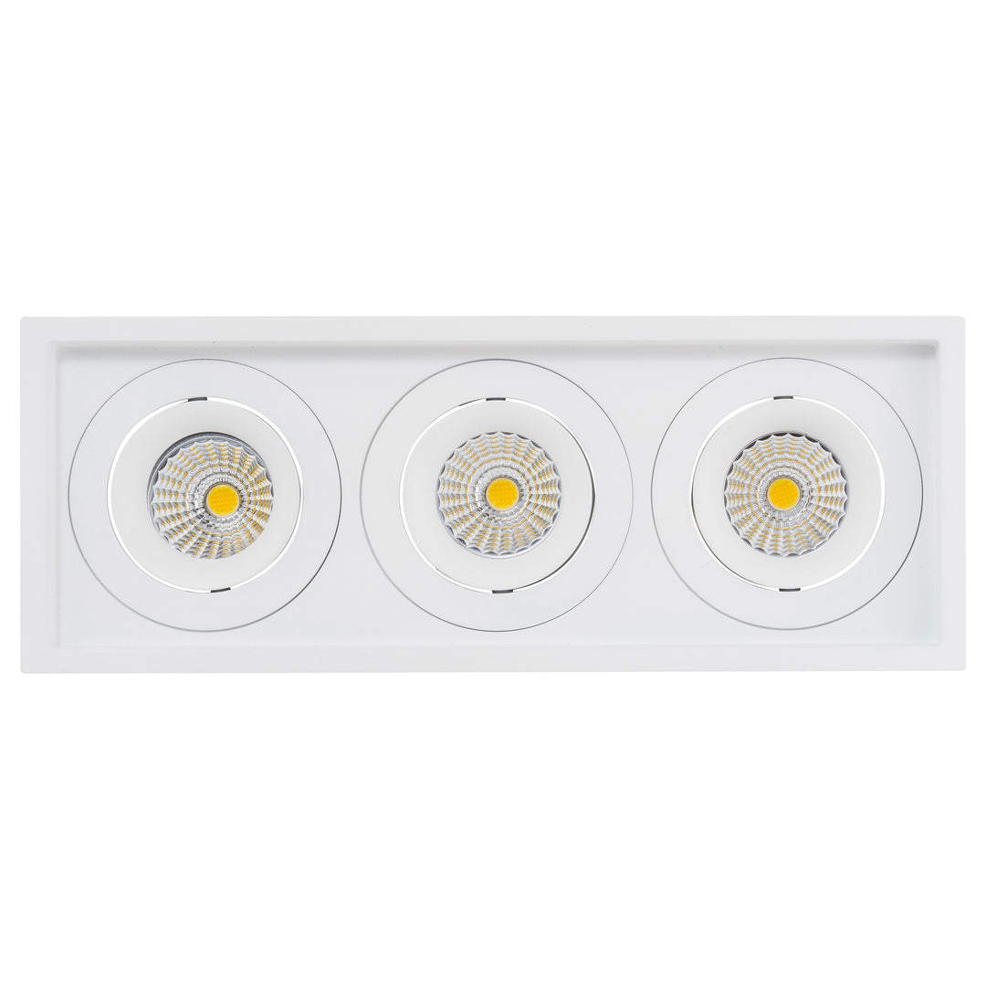 HCP-81351213 - White Rectangle Tilt 3x13w Dali Tunable Recessed LED Downlight