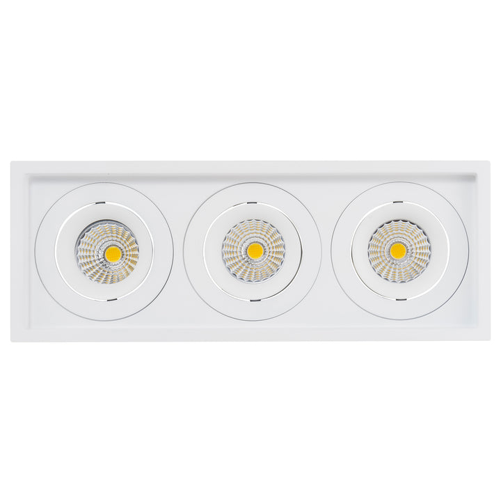 HCP-81351213 - White Rectangle Tilt 3x13w Dali Tunable Recessed LED Downlight
