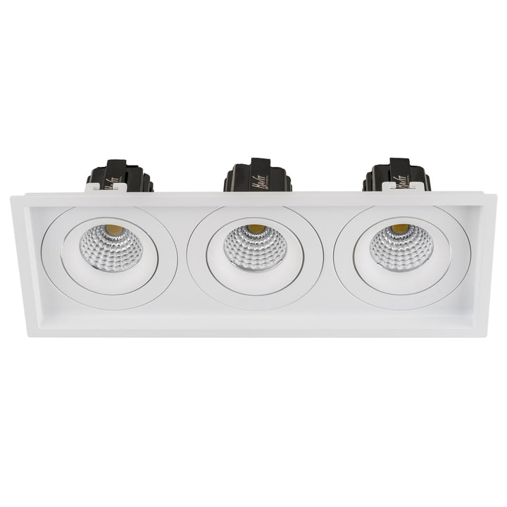 HCP-81351213 - White Rectangle Tilt 3x13w Dali Tunable Recessed LED Downlight