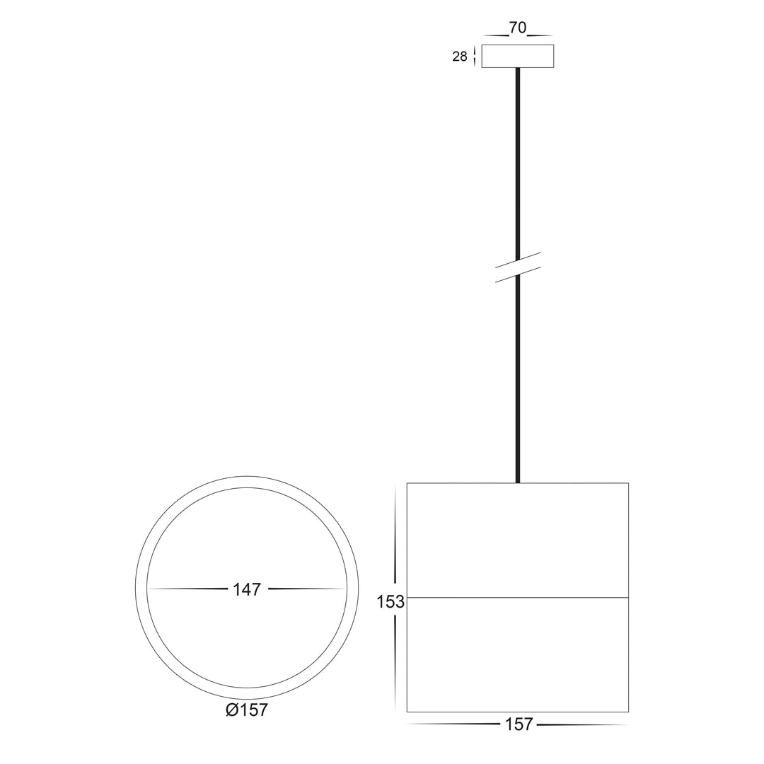 HCP-8931804-PDT - White 18w Dali 2 Pendant