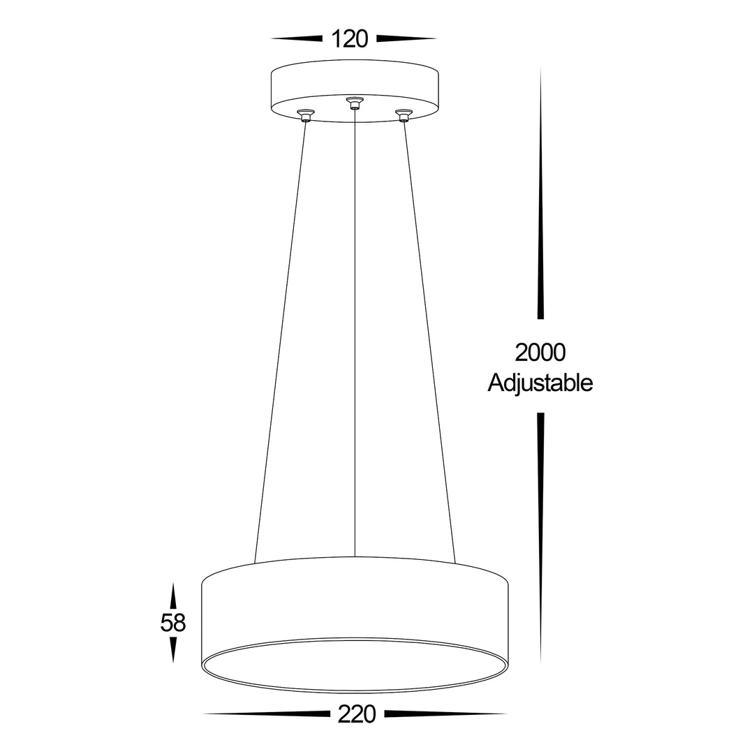 HCP-8932004-PDT - White 20w Dali 2 Round Pendant