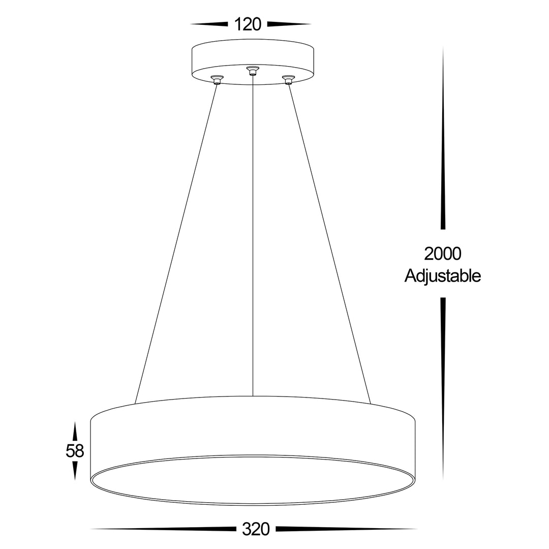 HCP-8923004-PDT - Black 30w Dali 2 Round Pendant