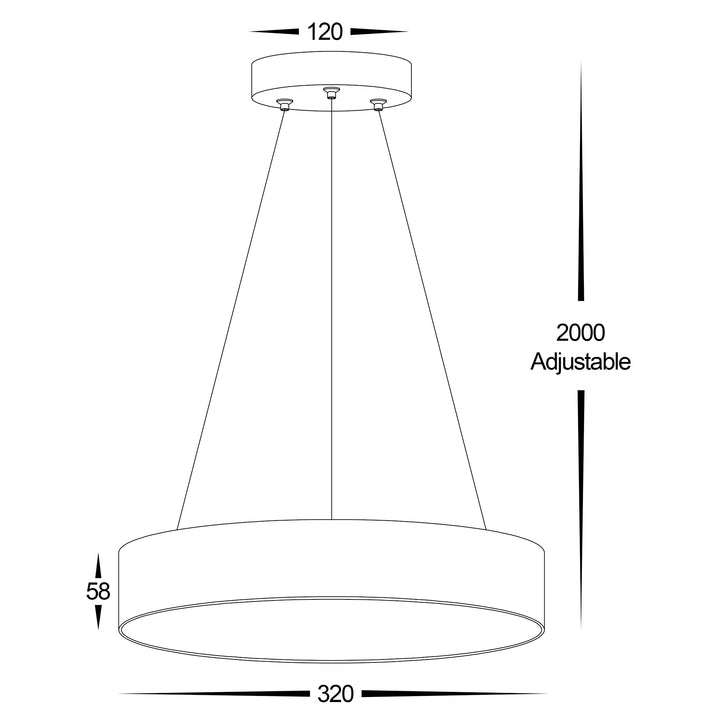 HCP-8933004-PDT - White 30w Dali 2 Round Pendant