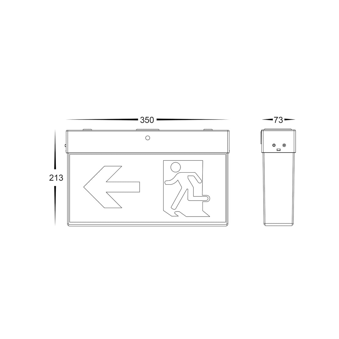 HCP-91303 - Surface Mounted Exit Light
